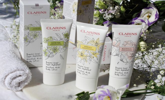 clarins white flowers collection crema corpo mani kate on beauty